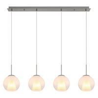HÄNGLAMPA BARRY 100/18/120 cm  - klar/vit, Basics, metall/glas (100/18/120cm) - Globo