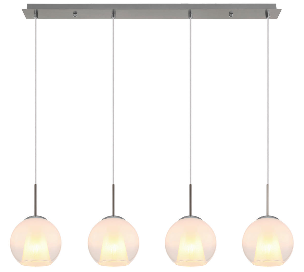 HÄNGLAMPA BARRY 100/18/120 cm  - klar/vit, Basics, metall/glas (100/18/120cm) - Globo