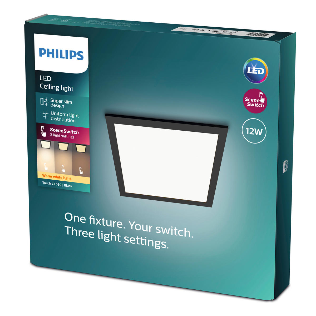 LED-DECKENLEUCHTE 30/4,2/30 cm   - Schwarz, KONVENTIONELL, Kunststoff (30/4,2/30cm) - Philips