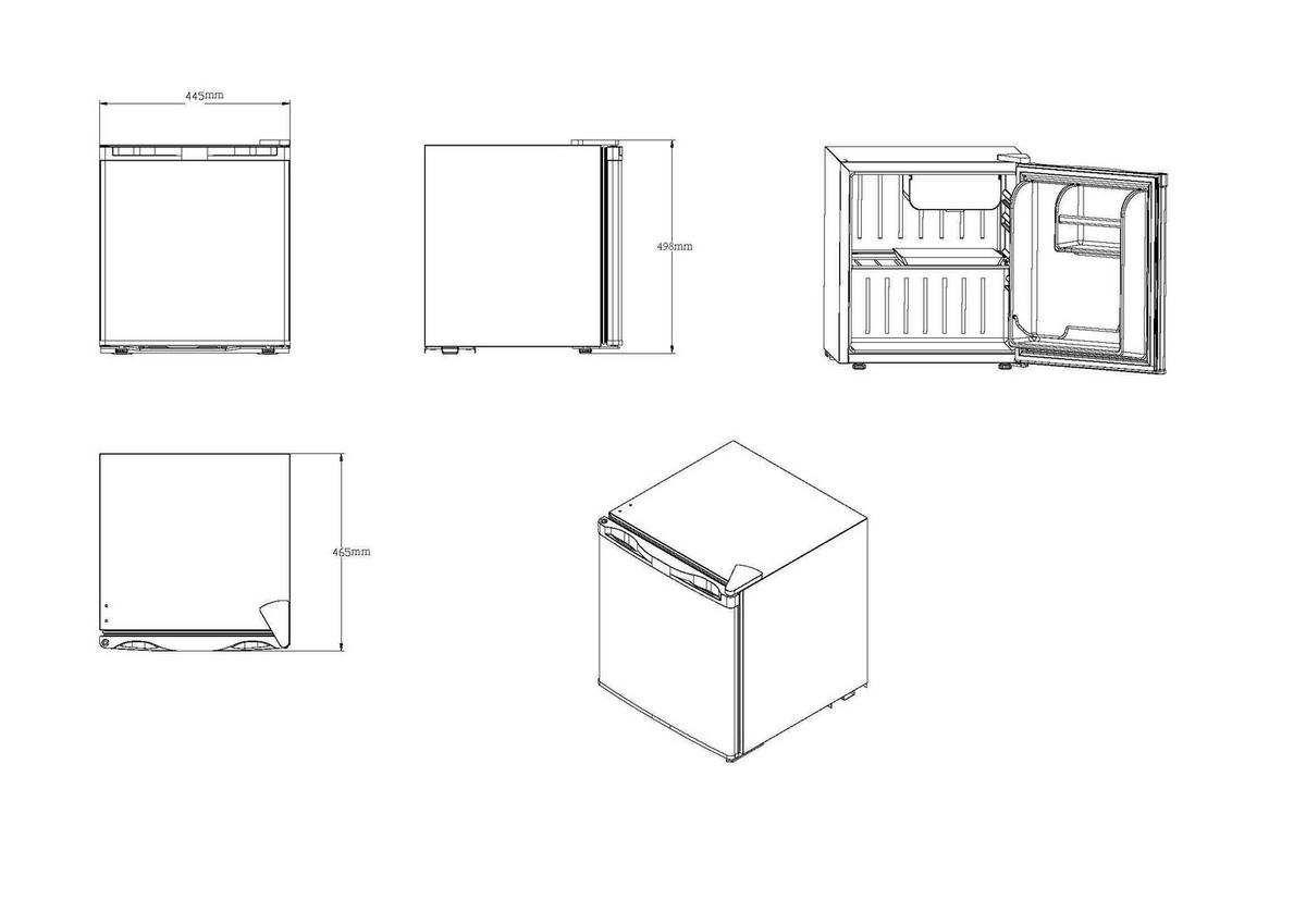 KÜHLSCHRANK 52690002/01  - Schwarz, Basics, Kunststoff/Metall (44,5/46,5/49,8cm) - Atrigo