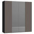 DREHTÜRENSCHRANK 4-türig Grau, Schwarz - Silberfarben/Schwarz, Design, Glas/Holzwerkstoff (205,1/220/58,5cm) - Jutzler DREHTÜRENSCHRANK 4-türig Grau, Schwarz - Silberfarben/Schwarz, Design, Glas/Holzwerkstoff (205,1/220/58,5cm) - Jutzler