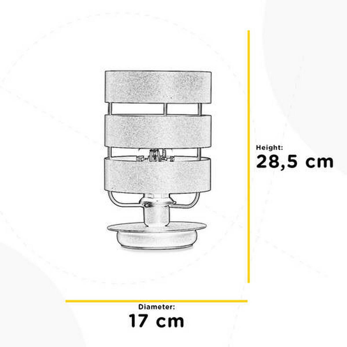 NOČNÁ LAMPA, E27, 17/28.5 cm  - čierna, Design, kov (17/28.5cm)