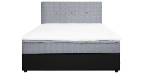 BOXBETT 120/200 cm in Schwarz, Hellgrau - Hellgrau/Schwarz, KONVENTIONELL, Holz/Textil (120/200cm) - Carryhome