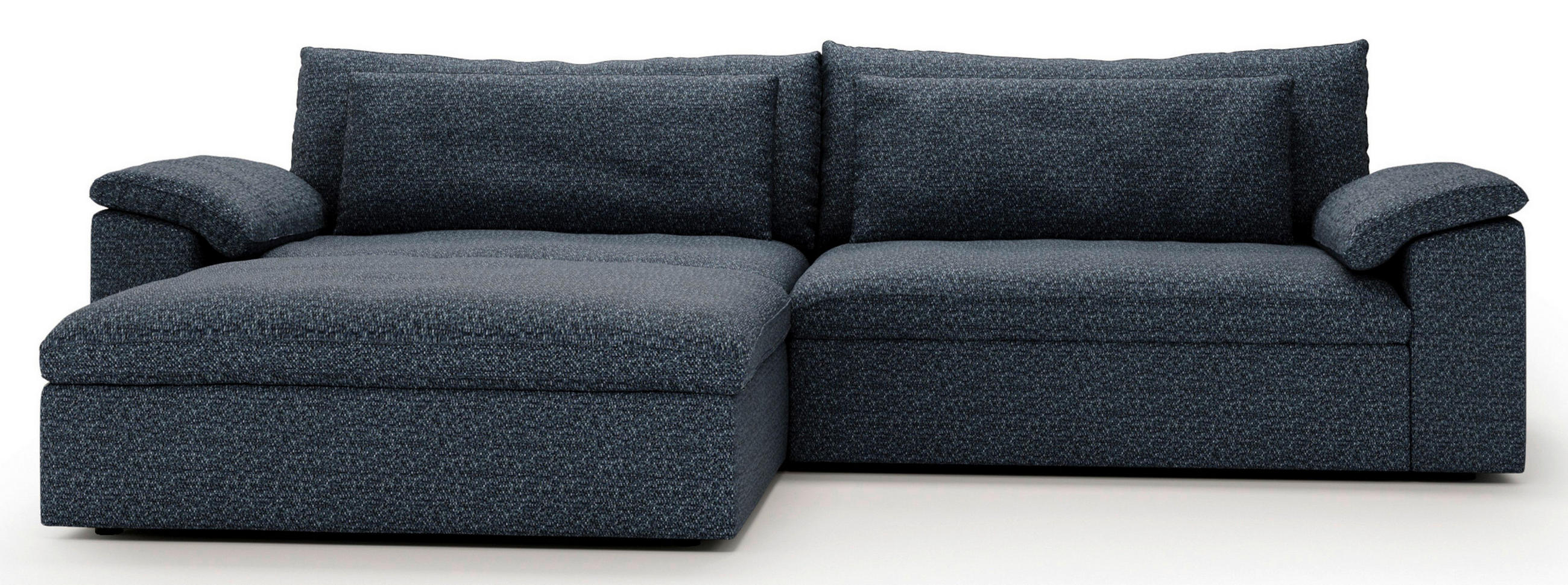 ECKSOFA Webstoff Blau  - Blau/Schwarz, Modern, Kunststoff/Textil (198/306cm) - Carryhome