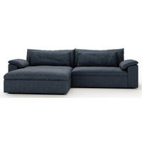 ECKSOFA  in Webstoff Blau  198/306 cm  - Blau/Schwarz, MODERN, Kunststoff/Textil (198/306cm) - Carryhome