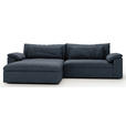 ECKSOFA  in Webstoff Blau  198/306 cm  - Blau/Schwarz, MODERN, Kunststoff/Textil (198/306cm) - Carryhome