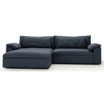 ECKSOFA  in Webstoff Blau  198/306 cm  - Blau/Schwarz, MODERN, Kunststoff/Textil (198/306cm) - Carryhome
