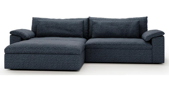 ECKSOFA  in Webstoff Blau  198/306 cm  - Blau/Schwarz, MODERN, Kunststoff/Textil (198/306cm) - Carryhome