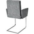 ARMLEHNSTUHL  in Stahl Chenille  - Chromfarben/Grau, Design, Textil/Metall (56/92/60cm) - Dieter Knoll