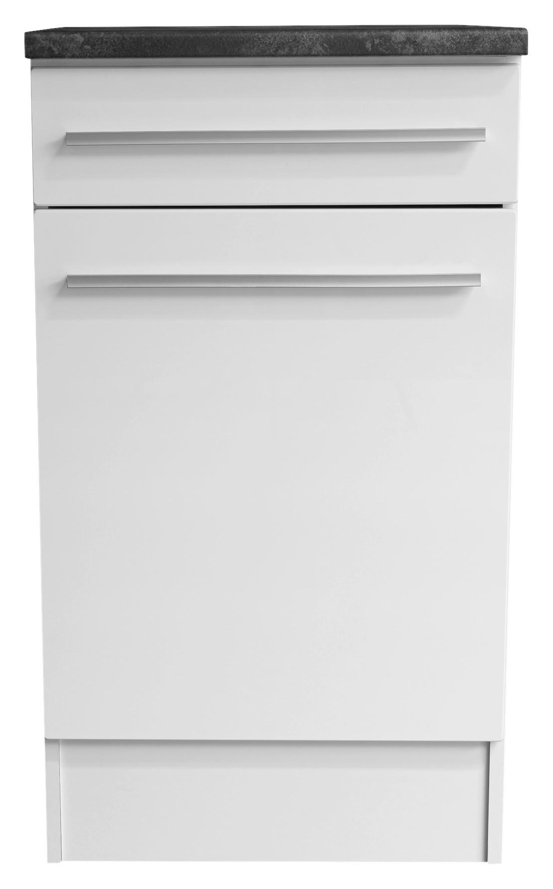 SCHUBKASTENUNTERSCHRANK 50/90/60 cm  in Weiß, Weiß Hochglanz  - Weiß Hochglanz/Anthrazit, Basics, Holzwerkstoff/Kunststoff (50/90/60cm) - MID.YOU