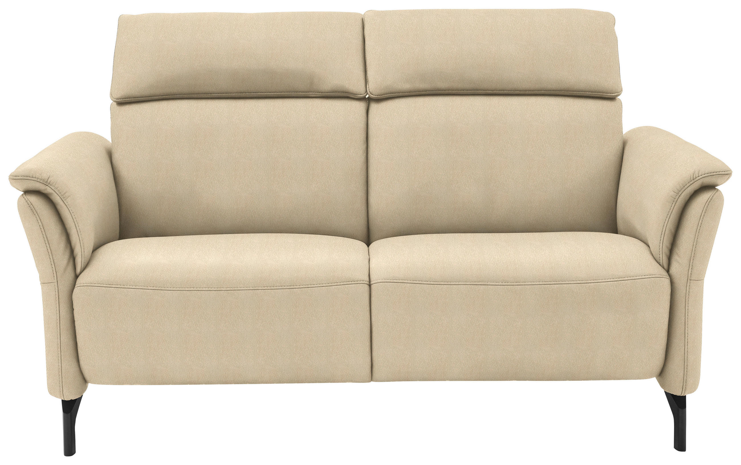 2-SITZER-SOFA in Mikrofaser Ecru  - Ecru/Schwarz, Konventionell, Textil/Metall (178/103/92cm) - Dieter Knoll