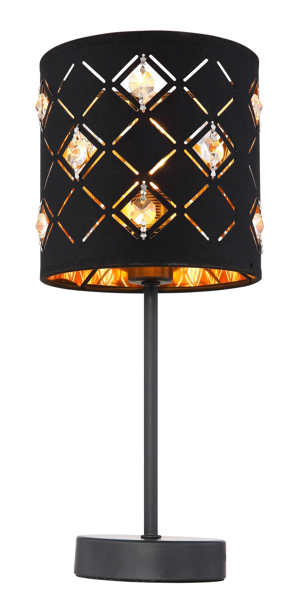 Veioză - străveziu/auriu, Design, plastic/metal (15/35cm)