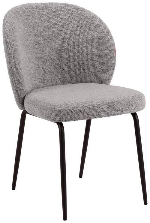 STUHL  in Bouclé Textil  - Schwarz/Grau, MODERN, Textil/Metall (52/82/57,5cm) - MID.YOU
