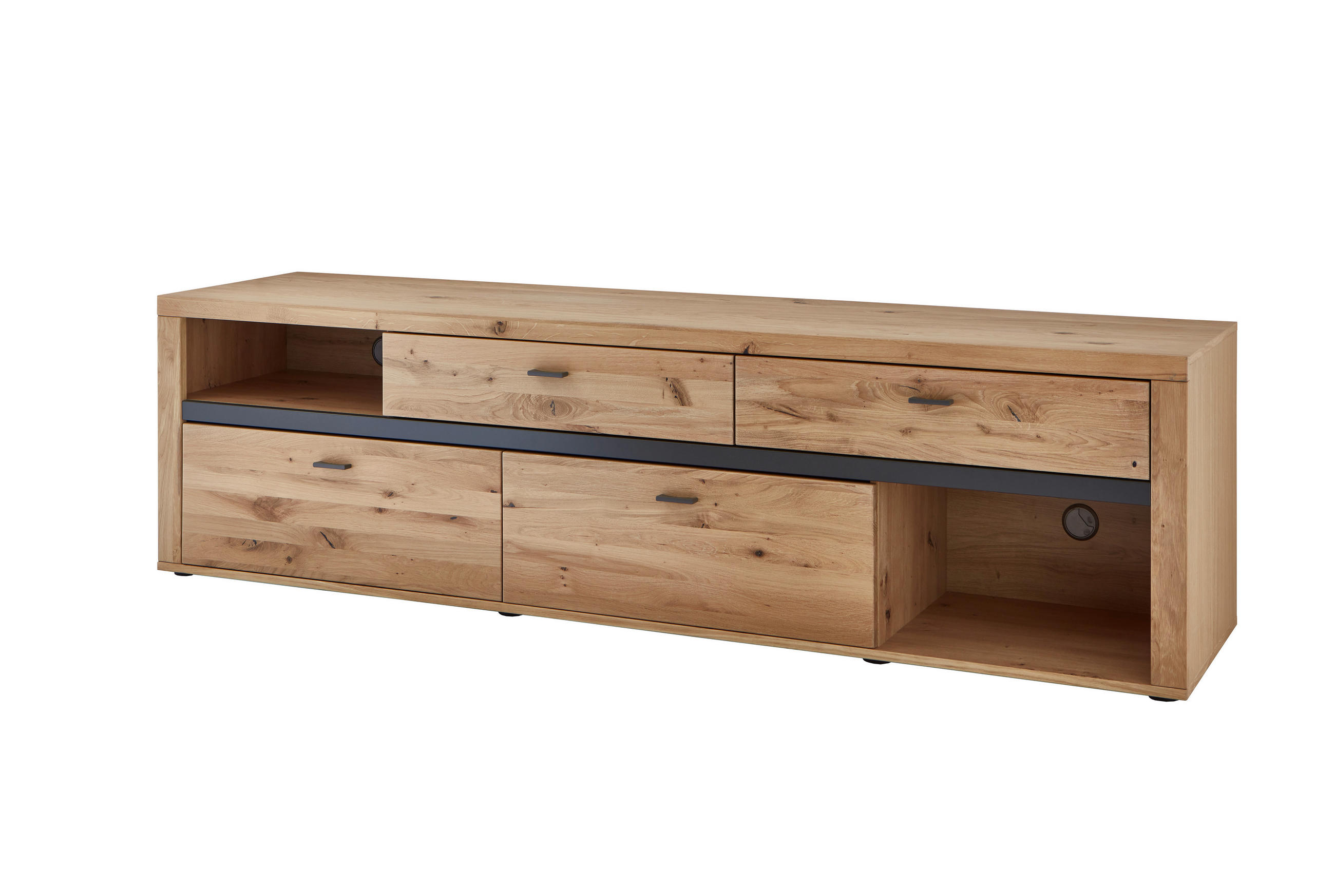 LOWBOARD  in 210,2/58,1/50,2 cm  - Eichefarben/Grau, Design, Holz/Kunststoff (210,2/58,1/50,2cm) - Modante