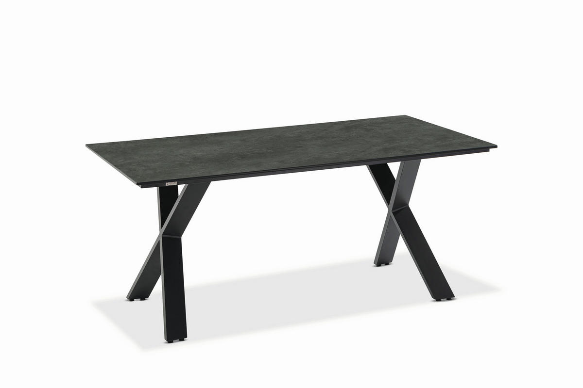 GARTENTISCH 160/95/76 cm Kunststoff Anthrazit, Graphitfarben rechteckig  - Anthrazit/Graphitfarben, Design, Kunststoff/Metall (160/95/76cm)