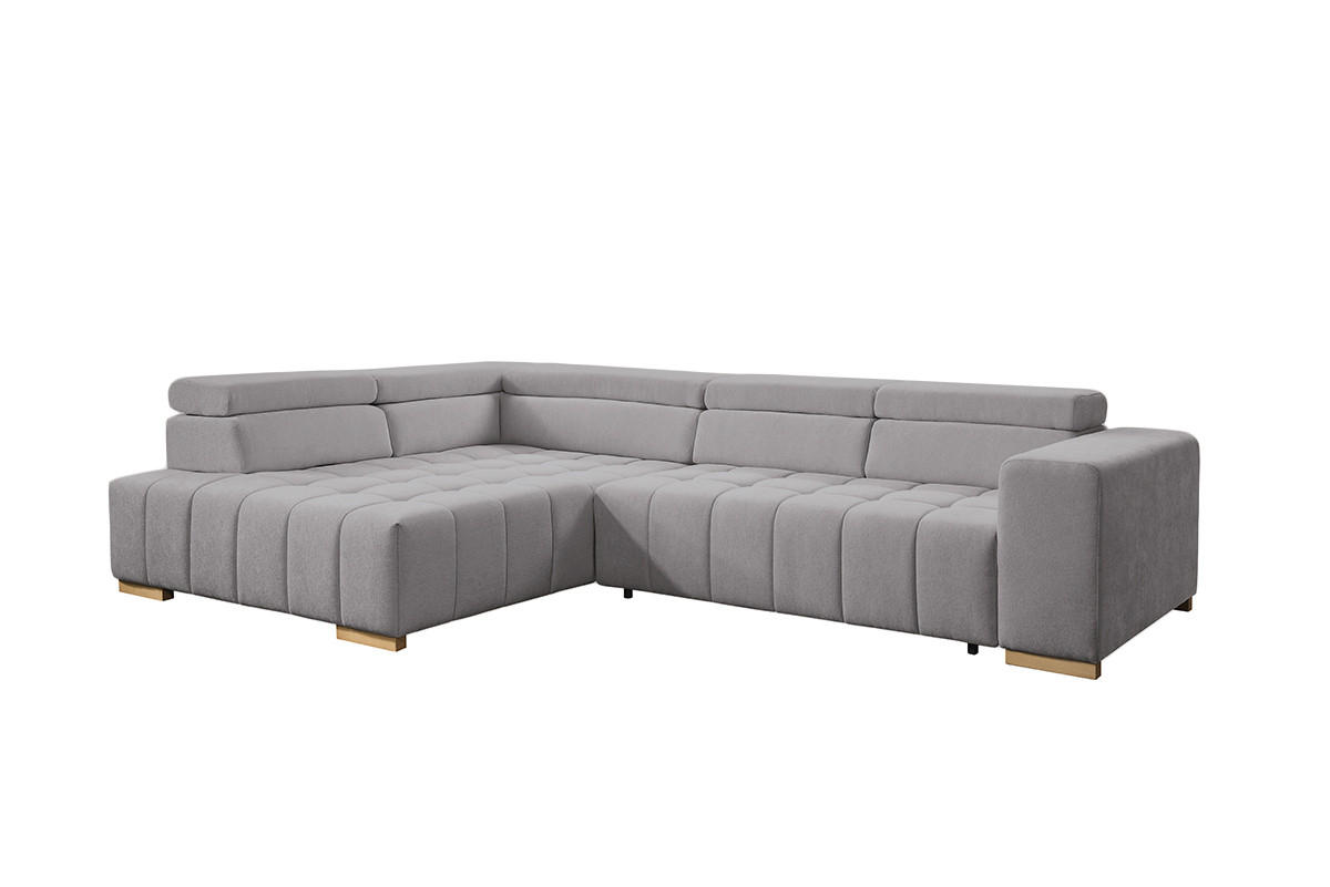 ECKSOFA in Chenille Braun  - Naturfarben/Braun, Design, Holz/Textil (201/307cm) - Livetastic