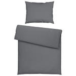 BETTWÄSCHE TANJA Satin 140/200 cm  - Anthrazit, Basics, Textil (140/200cm) - Novel