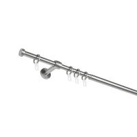VORHANGSTANGENSET  120 cm  - Grau Hochglanz, Basics, Metall (120cm)