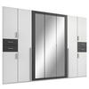 DREHTÜRENSCHRANK in Weiss, Graphitfarben  - Weiss/Silberfarben, Basics, Holzwerkstoff (313/208/58cm) - MID.YOU