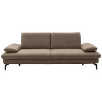 3-SITZER-SOFA in Leder Graubraun  - Graubraun/Schwarz, Design, Leder/Metall (238/86/94cm) - Dieter Knoll