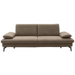 3-SITZER-SOFA Dieter Knoll in Echtleder Graubraun   - Graubraun/Schwarz, Design, Leder/Metall (238/86/94cm) - Dieter Knoll