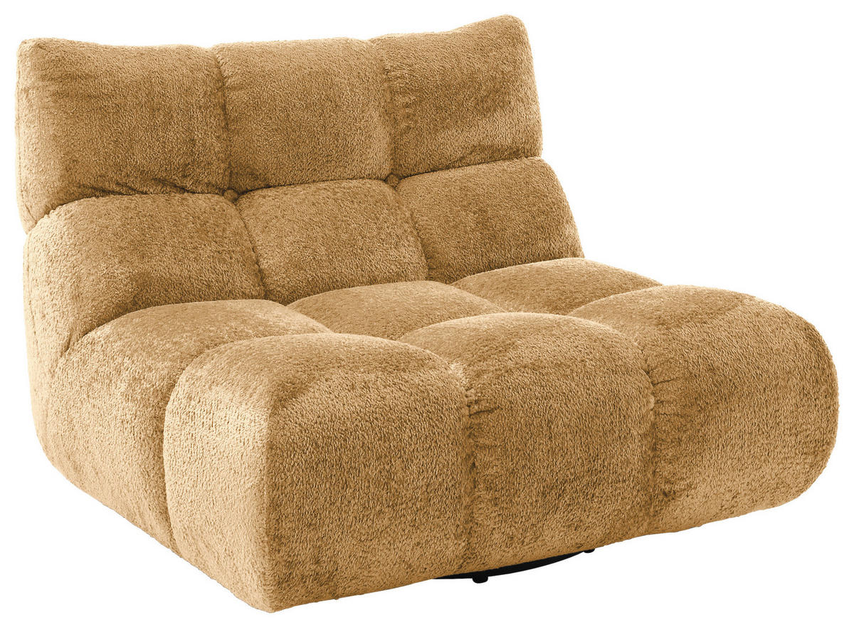 1,5-SITZER Chenille Goldfarben  - Goldfarben/Schwarz, MODERN, Holz/Textil (112/85/108cm) - Pure Home Lifestyle