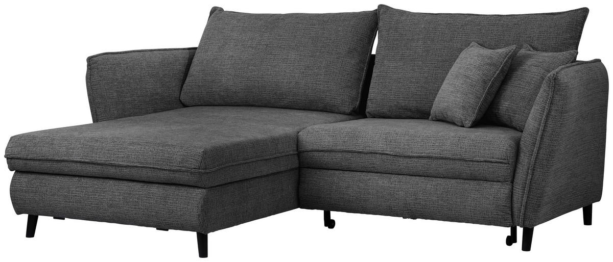 HÖRNSOFFA i struktur antracit  - svart/antracit, Design, trä/textil (245/161cm) - Livetastic