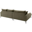 ECKSOFA  in Cord Grün  173/280 cm  - Schwarz/Grün, KONVENTIONELL, Textil/Metall (173/280cm) - Hom`in