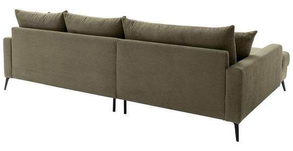 ECKSOFA  in Cord Grün  173/280 cm  - Schwarz/Grün, KONVENTIONELL, Textil/Metall (173/280cm) - Hom`in