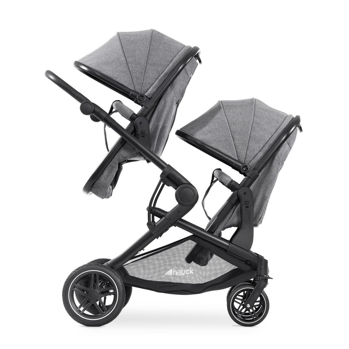 ZWILLINGSWAGEN ATLANTIK TWIN  - Schwarz/Grau, Basics, Textil/Metall (125/64/108cm) - Hauck