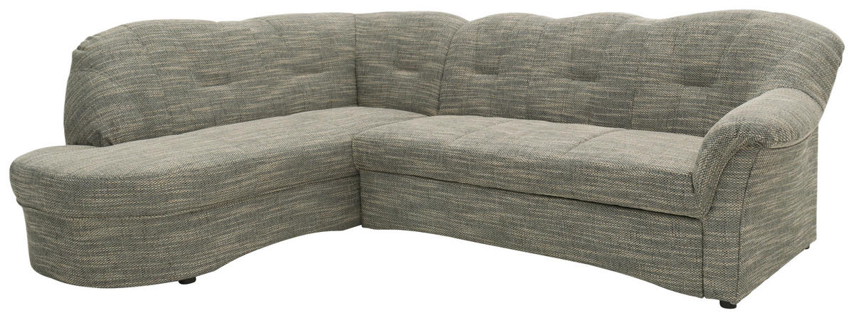 ECKSOFA in Webstoff Grau, Weiß  180/243 cm  - Schwarz/Weiß, KONVENTIONELL, Kunststoff/Textil (180/243cm) - MID.YOU
