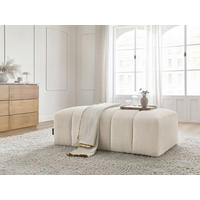 HOCKER ANNECY Bouclé Beige  - Beige/Schwarz, MODERN, Kunststoff/Textil (140/45/70cm)