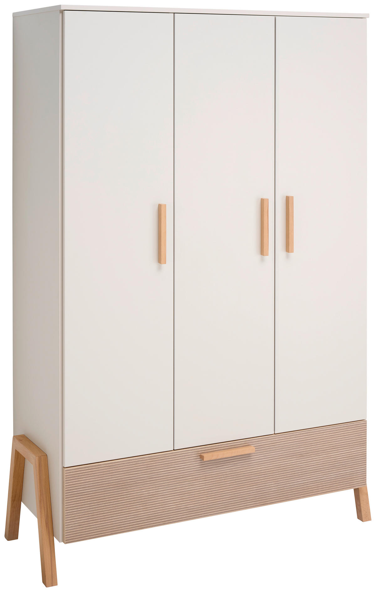 BABYKLEIDERSCHRANK DIANA Grauweiß  - Grauweiß, Basics, Holzwerkstoff (128/190/52cm) - Jimmylee