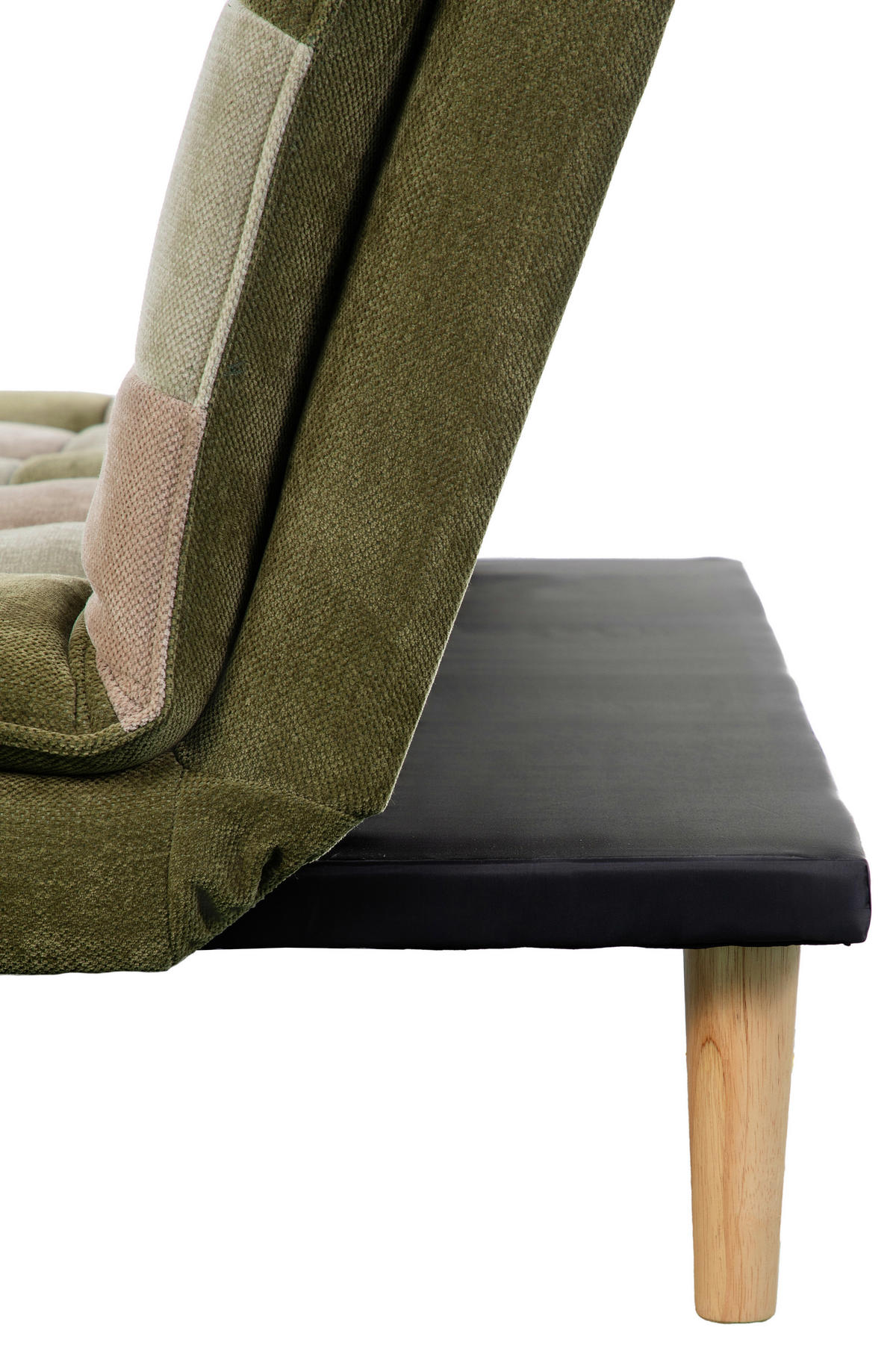 SCHLAFSOFA Chenille Grün, Hellgrün, Hellbraun  - Hellbraun/Naturfarben, Design, Holz/Textil (180cm) - MID.YOU