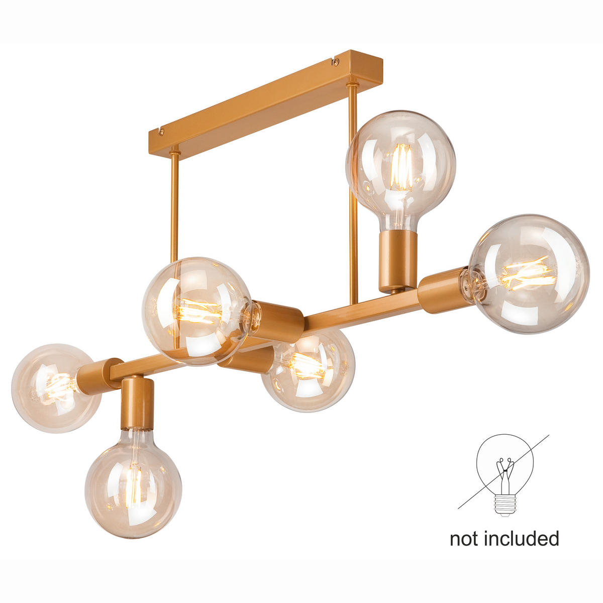 DECKENLEUCHTE    90/39/73 cm  - Goldfarben, Basics, Glas/Metall (90/39/73cm)