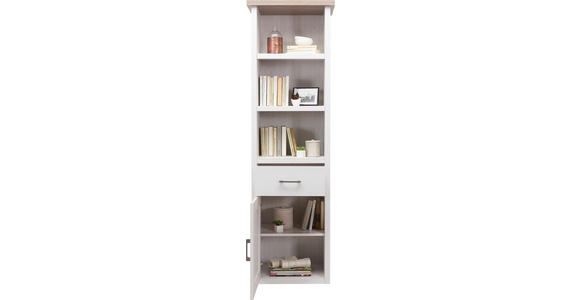 STANDREGAL 60/201/43 cm Weiß, Trüffeleichefarben - Trüffeleichefarben/Graphitfarben, LIFESTYLE, Holzwerkstoff/Metall (60/201/43cm) - Carryhome