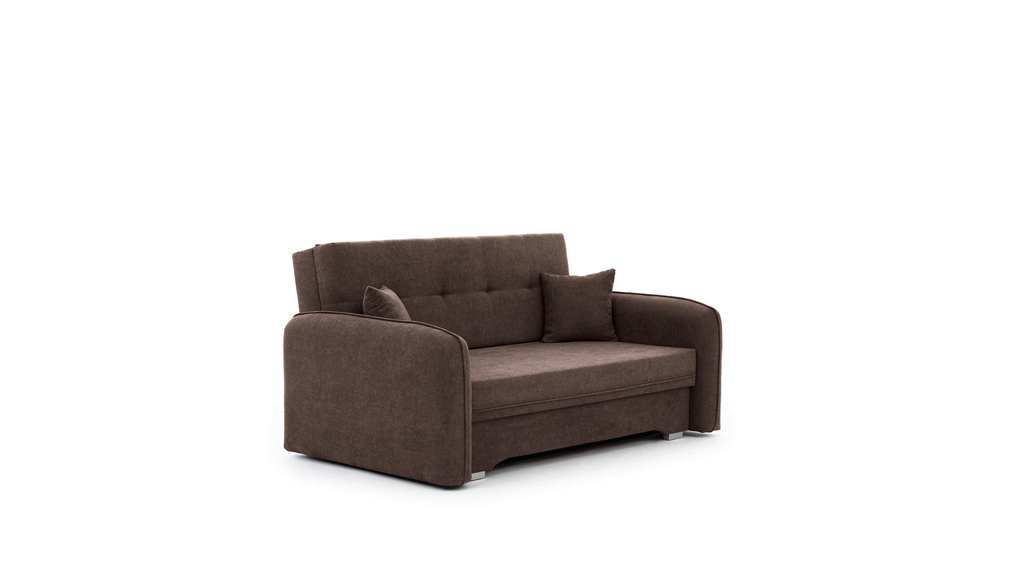 SCHLAFSOFA Chenille Braun  - Silberfarben/Braun, Design, Kunststoff/Textil (155/105/75cm) - MID.YOU