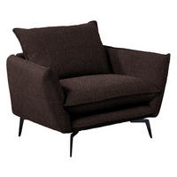 SESSEL in Webstoff Braun  - Schwarz/Braun, Design, Textil/Metall (96/84/90cm) - Livetastic