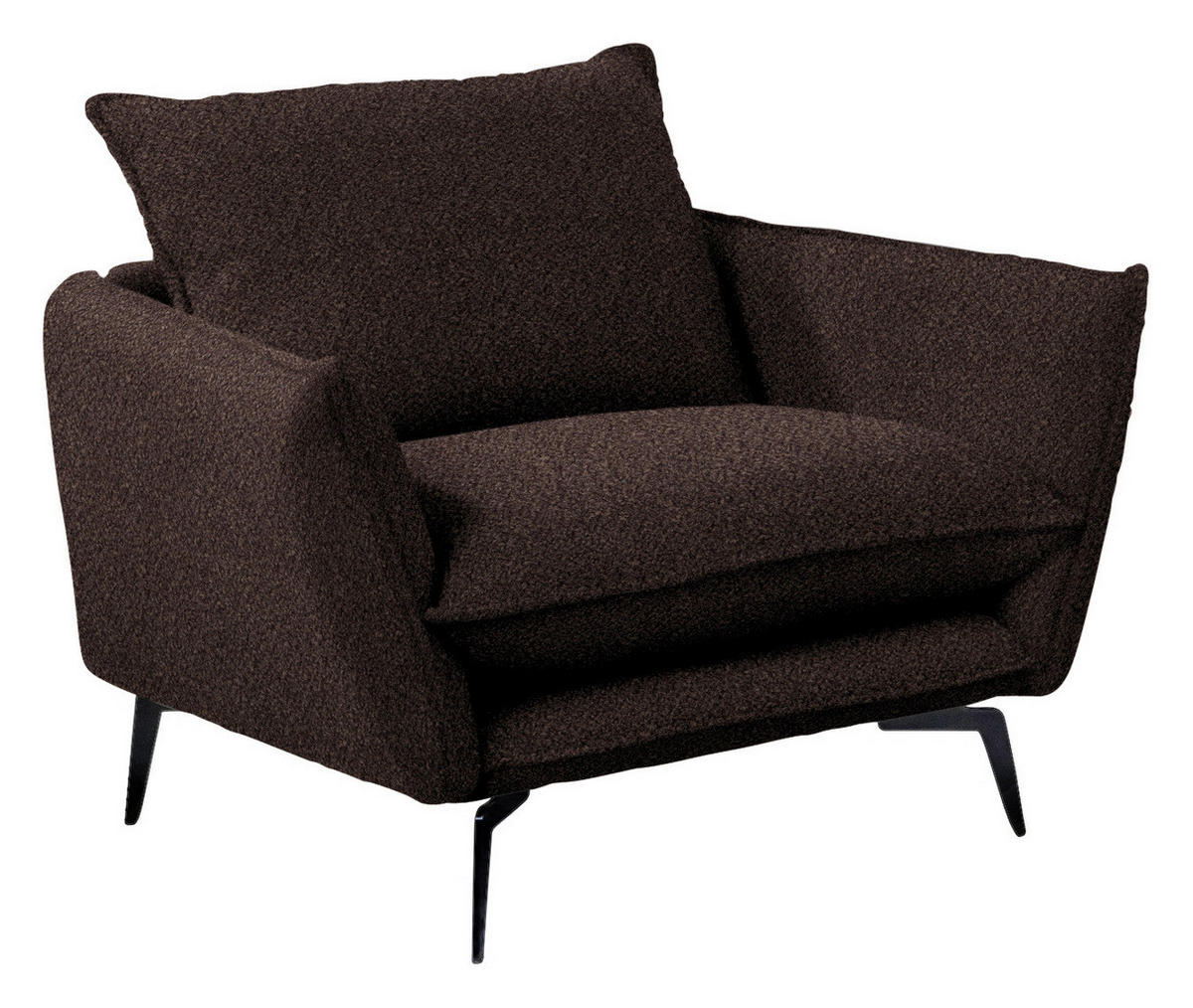 SESSEL in Webstoff Braun  - Schwarz/Braun, Design, Textil/Metall (96/84/90cm) - Livetastic