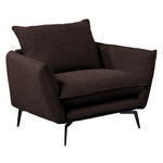 SESSEL in Webstoff Braun  - Schwarz/Braun, Design, Textil/Metall (96/84/90cm) - Hom`in