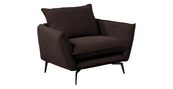 SESSEL in Webstoff Braun  - Schwarz/Braun, Design, Textil/Metall (96/84/90cm) - Hom`in