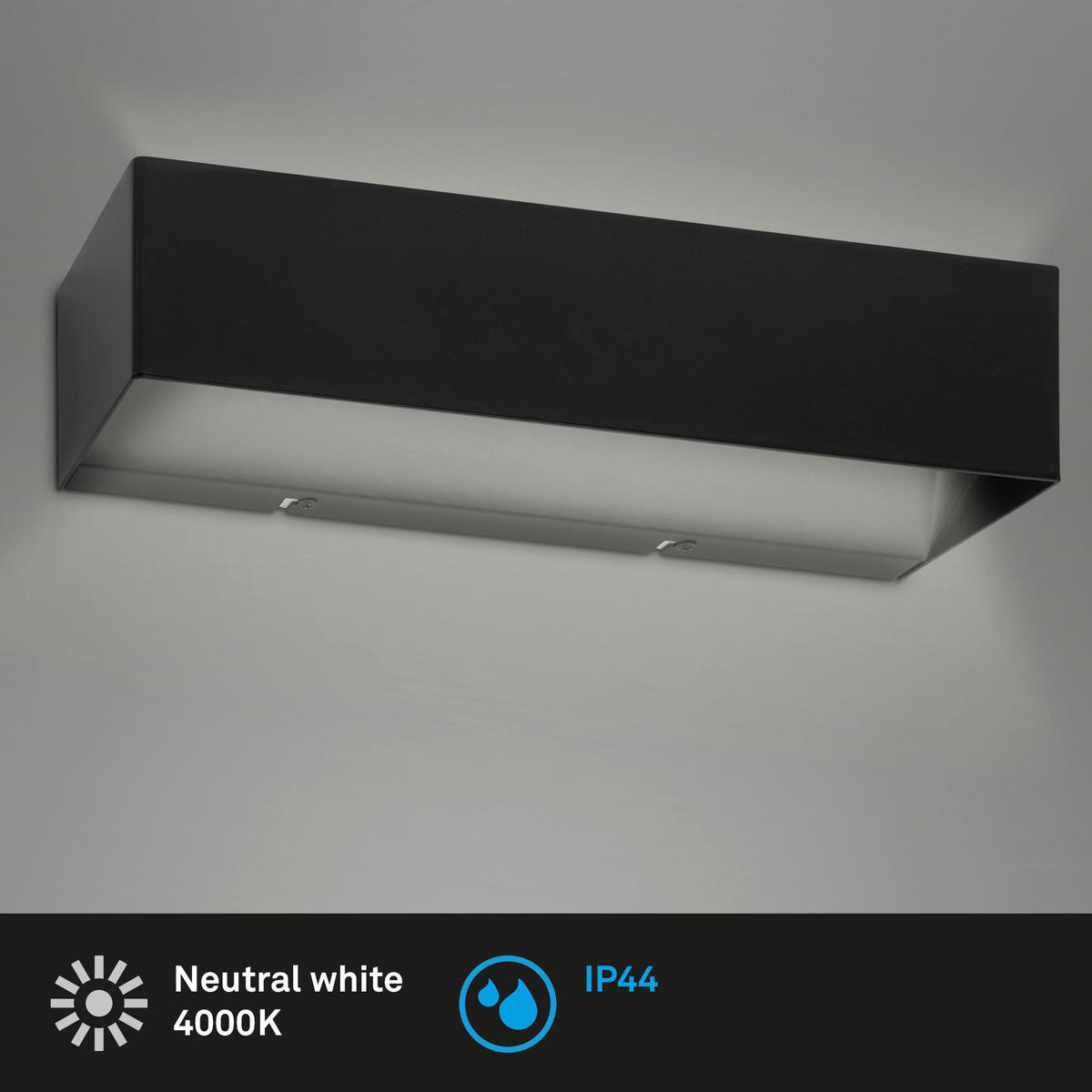 KUPAONSKA SVJETILJKA ZIDNA  - crna, Basics, metal (36/8,5/10cm)
