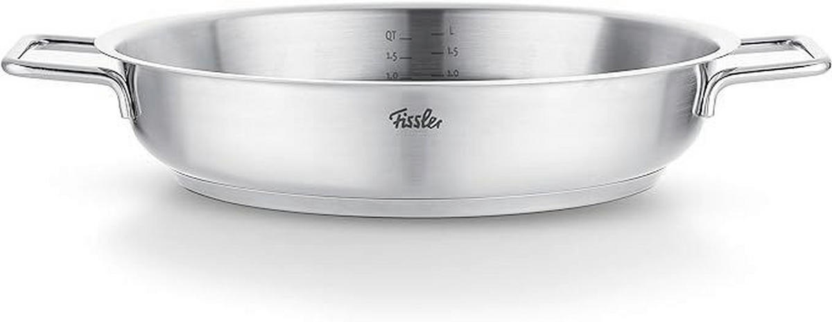 SERVIERPFANNE PURE 28 cm  - Silberfarben, Basics, Metall (28cm) - Fissler
