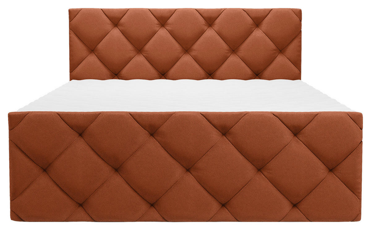 BOXBETT 180/200 cm  in Rostfarben  - Rostfarben/Schwarz, KONVENTIONELL, Kunststoff/Textil (180/200cm) - Carryhome