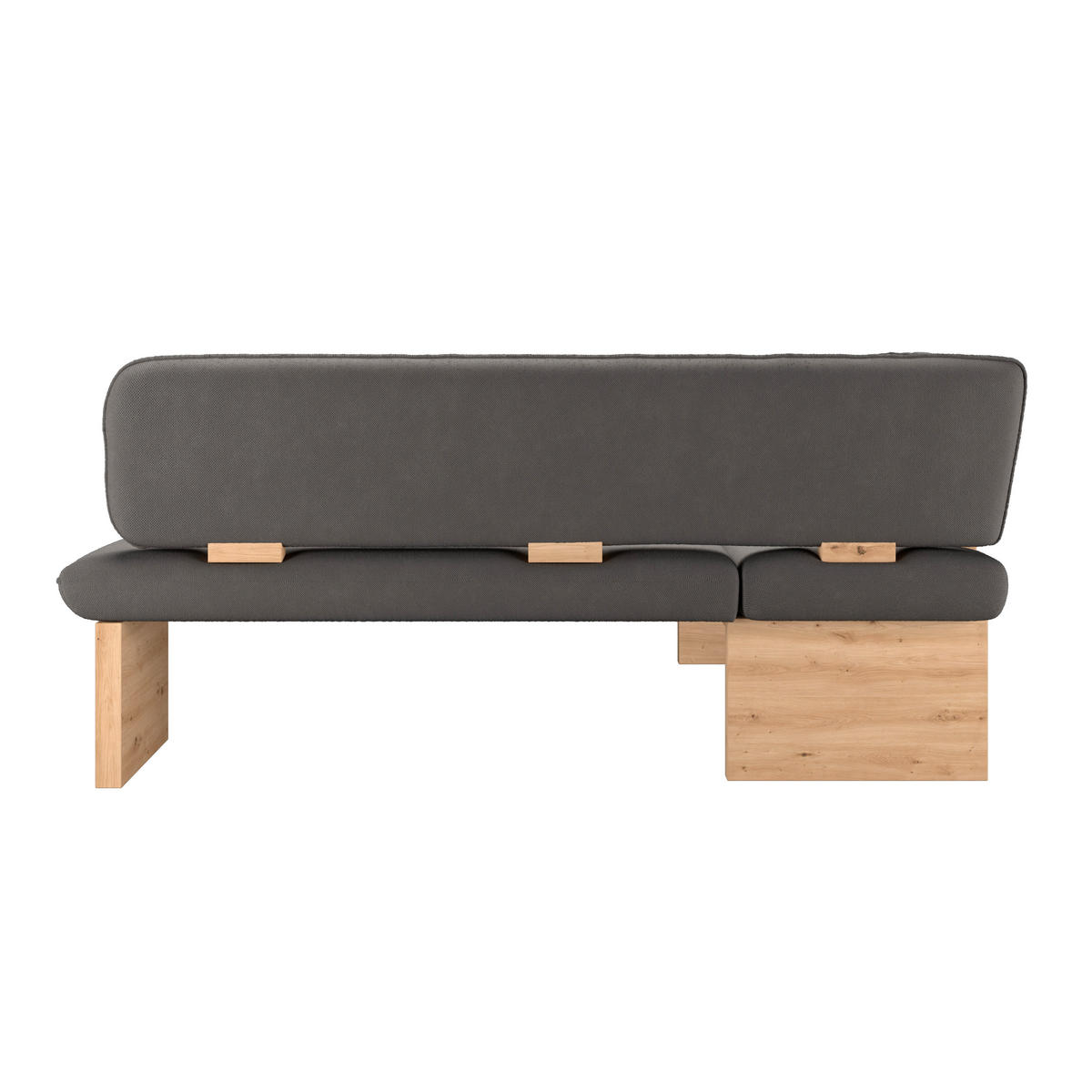 ECKBANK 170/192 cm Webstoff Anthrazit Eiche Sperrholz   - Eichefarben/Anthrazit, KONVENTIONELL, Holz/Textil (170/192cm) - Livetastic