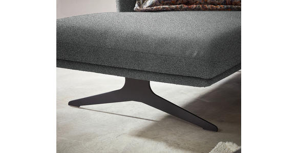 ECKSOFA in Flachgewebe Grau  152/259 cm  - Schwarz/Grau, Design, Textil/Metall (152/259cm) - Dieter Knoll