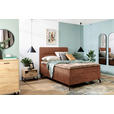 BOXSPRINGBETT 140/200 cm  in Rotbraun  - Rotbraun/Schwarz, Design, Textil/Metall (140/200cm) - Esposa
