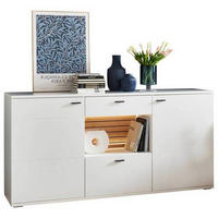 SIDEBOARD Weiss, Eiche Artisan  179,5/89/44 cm  - Weiss/Anthrazit, Design, Holzwerkstoff/Kunststoff (179,5/89/44cm) - Stylife