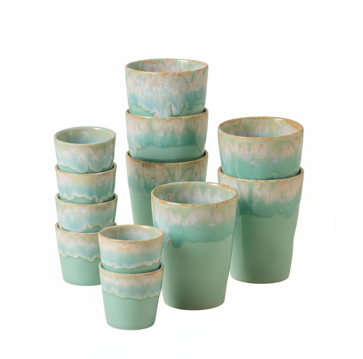 ESPRESSO & KAFFEEBECHERSET GRESPRESSO 12-teilig  - Türkis, Basics, Keramik - Costa Nova