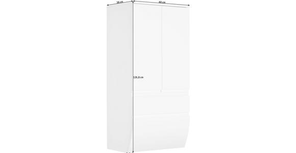 MIDISCHRANK 60/126,8/38 cm - Weiß, Basics, Glas/Holzwerkstoff (60/126,8/38cm) - Dieter Knoll